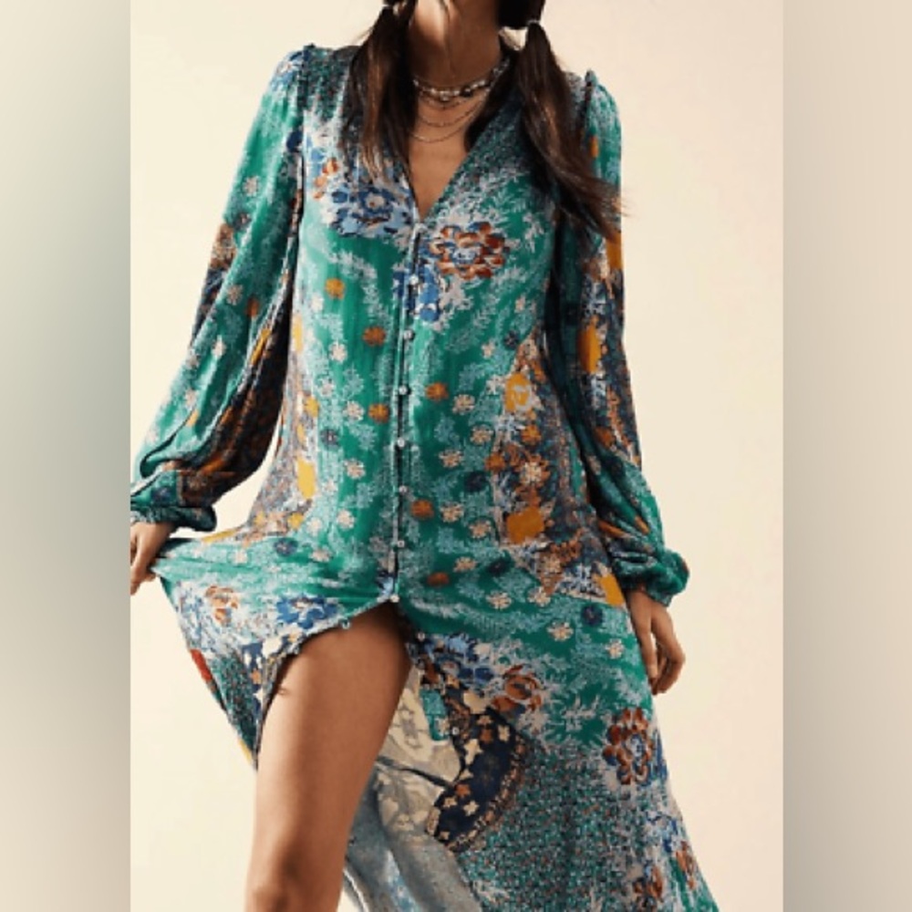 Free People Marais Printed Midi Dress